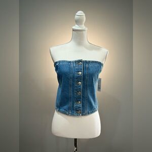 Harper Heritage Denim Strapless Tube Top Size L NWT